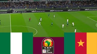 Nigeria 2 vs 0 Cameroon CAF 2024 match highlights  Video game simulation PES 2021 [upl. by Sabina]