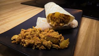 Chorizo Egg Potato Burrito Under Cabinet lighting  ASOKO [upl. by Ainos]