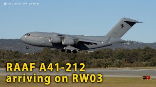 RAAF A41212 arriving on RW03 and taxiing to Sierra at Perth Airport on July 16 2023 [upl. by Nicks642]