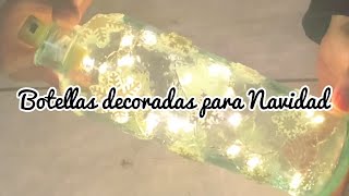 4 ideas para decorar botellas de cristal en Navidad [upl. by Iadam410]