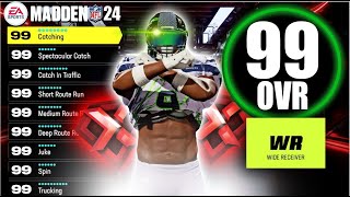 BEST GAMEBREAKING BUILD IN MADDEN 24 SUPERSTAR BEST WR BUILD 64 DEMI GOD  ESG FOOTBALL 24 [upl. by Nyrhtakyram]