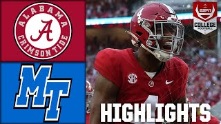 Middle Tennessee Blue Raiders vs Alabama Crimson Tide  Full Game Highlights [upl. by Duhl]