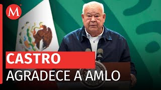 Víctor Manuel Castro llama “patriota” a AMLO y agradece su trato para BCS [upl. by Azerila627]