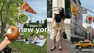 7 days in New York City 🚕 central park Manhattan Brooklyn popular cafes amp restaurants [upl. by Pomfret652]