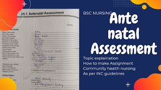 Antenatal assessment  Assignment  Community health nursing [upl. by Reina841]