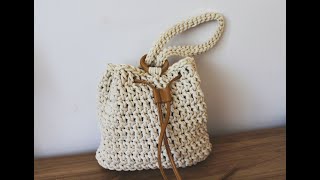 Boho bag with wooden ring crochet tutorial Torba boho na szydełku [upl. by Alol]