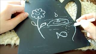 ASMR Whispering  Relaxing Chalk amp Chalkboard DrawingWriting [upl. by Irafat381]