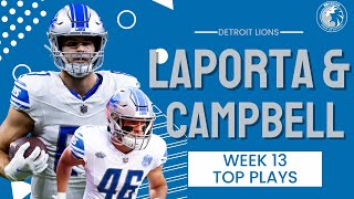 Big Plays from Detroit Lions Sam LaPorta amp Jack Campbell [upl. by Metts]