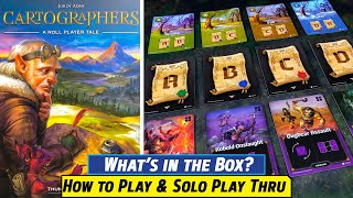 CARTOGRAPHERS Board Game Unboxing SetUp Explanation and a Solo Playthrough [upl. by Hodgkinson]