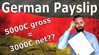 German Payslip Explained  Gross Salary amp Net Salary Income Taxes Social Security Public Pension [upl. by Anin781]