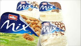 Müller Yogurt Corner Collection  Waffles Flakes Chocolate Balls [upl. by Aivlys392]