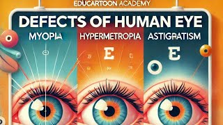 Defects of Human Eye  Myopia Hypermetropia Astigmatism Explained  EduCartoon Academy [upl. by Omrellig]