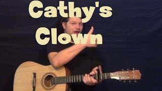 Cathys Clown The Everly BrothersLive Easy Strum Guitar Lesson How to Play Tutorial [upl. by Ailad961]