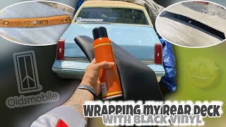 Rewrapping My Cutlass Rear Deck Speaker Cover With Black Vinyl [upl. by Fiedling]