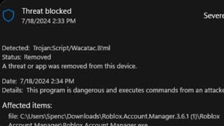 Roblox Account Manager Trojan Virus Situation is Your Account Safe [upl. by Bunnie]