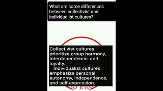 What are some differences between collectivist and individualist cultures psychology english [upl. by Menken]