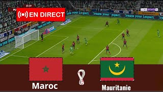 match Maroc vs Mauritanie en direct match amical match complet Simulation de football Gameplay PC [upl. by Zippora284]