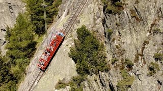 Die steilste Standseilbahn von Europa  Fahrt mit der Gelmerbahn [upl. by Krever]