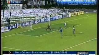 Once Caldas 2 Boca Juniors 1 Recopa 2004 Los goles PVuelta Boca Campeon [upl. by Salis]