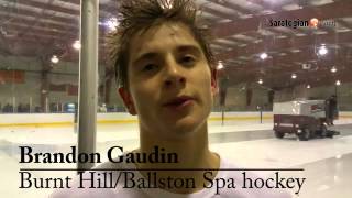 WinnerWInner BHBSHack Brandon Gaudin talks about gamewinning goal over LaSalle [upl. by Marve495]