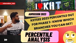 KIITEEE 2023 Phase1 Percentile Analysis which branches you can get in different percentile [upl. by Ahseit]