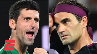 Novak Djokovic tops Roger Federer to advance to the final  2020 Australian Open Highlights [upl. by Zerline]