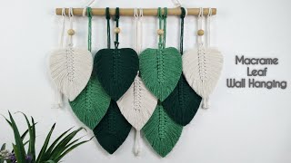 Macrame Leaf Wall Hanging Tutorial  How To Make Stiff Macrame Feather Leaf [upl. by Haldes]