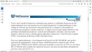 Questão 1 Calcule o Custo Médio Ponderado de Capital CMPC obtido com a captação dos R 30000000 [upl. by Eitsim]