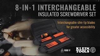 Klein Tools 8in1 Interchangeable Insulated Screwdriver Set [upl. by Phylis]