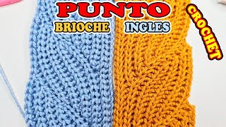 Trenza a Crochet en Punto BRIOCHE o Ingles técnica de Vueltas Cortas parte 1 [upl. by Zales]