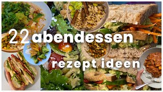 22 GESUNDE amp EINFACHE ABENDESSEN IDEEN  Günstige schnelle vegetarische Rezepte mit viel Gemüse [upl. by Eidua]