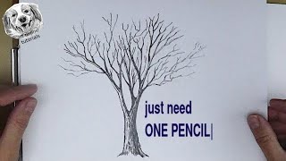 Drawing Course 1 How to Draw a Tree with Just ONE Pencil [upl. by Iahk]