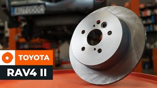 How to change rear brake discs on TOYOTA RAV4 II TUTORIAL AUTODOC [upl. by Albarran]