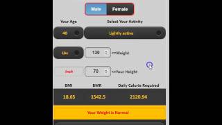 Easily Calculate BMIBMR amp Daily Calorie Requirement [upl. by Ardeth]