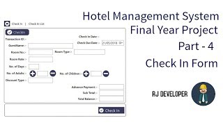 Hotel Management System  Final Year Project  Flat Design UI  Part 4 [upl. by Silera]