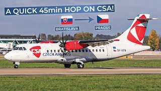 TRIPREPORT  Czech Airlines ECONOMY  ATR 42500  Bratislava  Prague [upl. by Just347]