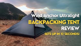 Wind Anchor Ultralight Backpacking Tent Review  Sets Up in 10 Seconds smartgadgets [upl. by Twyla]