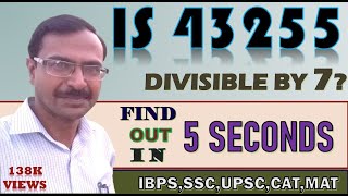 Check Divisibility by 7 II Super Fast Trick II Divisibility Rules II CBSE II Quantitative Aptitude [upl. by Yggam]