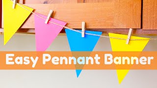 Easy Pennant Banner How to Cut 8 Pennants from one 12x12 paper [upl. by Ayalat]