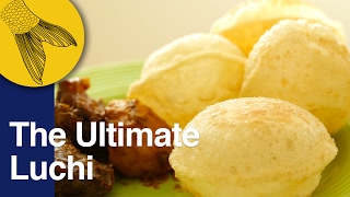 Luchi How to make perfect Luchi  Bengali deep fried puffy bread [upl. by Arden436]