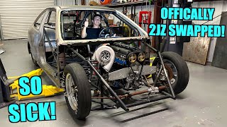 2JZ RWD Honda Civic quotPromodquot Gets a HUGE Turbo [upl. by Genni]