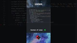 Hangman in 25 Lines with Python  Pygame  python programming coding pygame hangman [upl. by Namdor75]