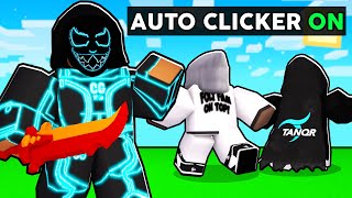 I Secretly Used An OP AUTOCLICKER Against PRO PLAYERS Roblox Bedwars [upl. by Ahsauqram]