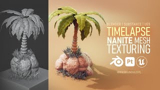 Blender amp Unreal Engine 5  PALM TREE Nanite Sculpting amp Texturing 3D High Poly NOT OPTIMISED [upl. by Nrubloc]