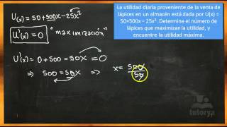 UTILIDAD MAXIMA USANDO DERIVADAS [upl. by Angadreme]