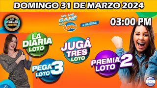 Sorteo 03 PM Loto Honduras La Diaria Pega 3 Premia 2 DOMINGO 31 de marzo 2024 ✅🥇🔥💰 [upl. by Lally]