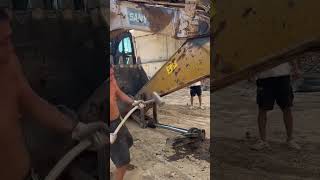 Excavator hydraulic rod disassembly process [upl. by Grega105]