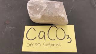 calcite calcium carbonate CaCO3 reacts with HCl hydrochloric acid [upl. by Elyn]