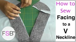 Sewing Facing to a V Neckline [upl. by Aicad]