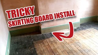 Installing Tall Skirting Board  Baseboard in a Victorian House [upl. by Silvie55]